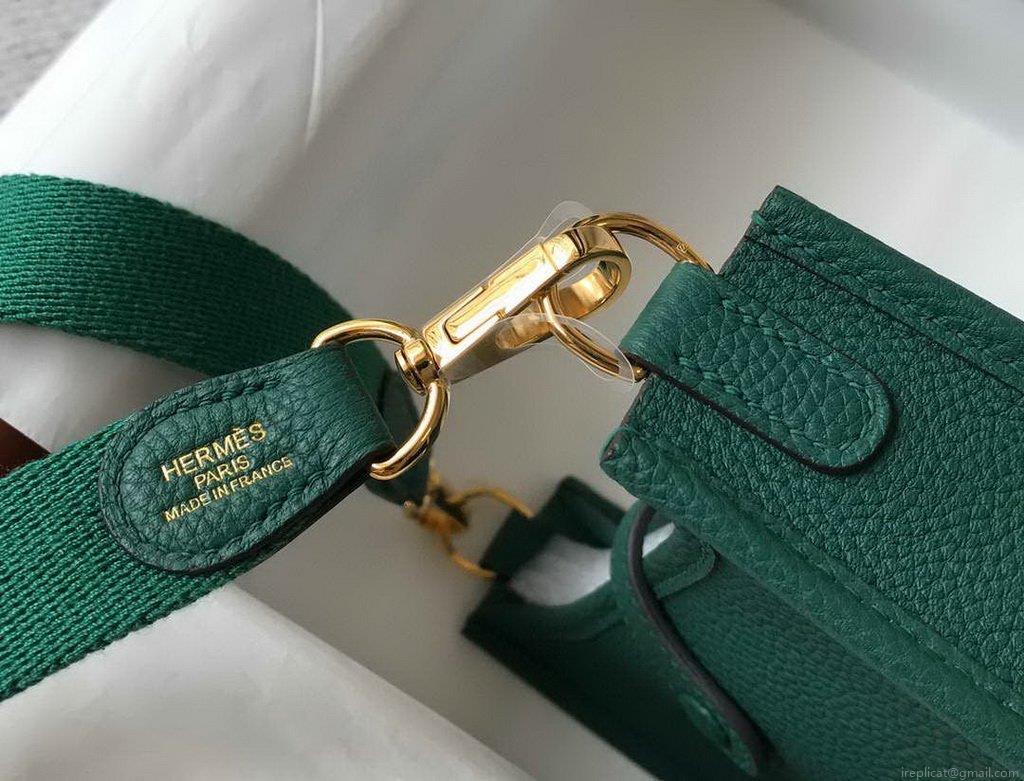 Hermes Evelyne Bag Designer Hermes Mini Crossbody Bag 20389 Gold Buckle Green
