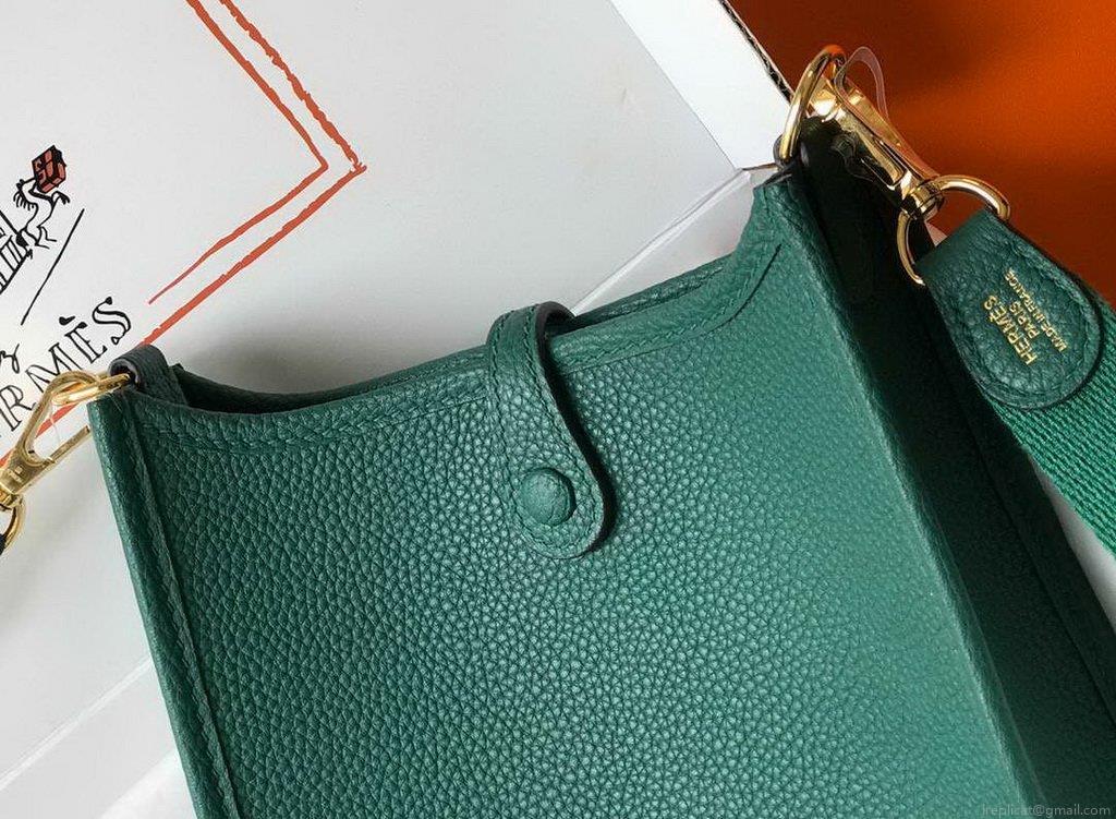 Hermes Evelyne Bag Designer Hermes Mini Crossbody Bag 20389 Gold Buckle Green