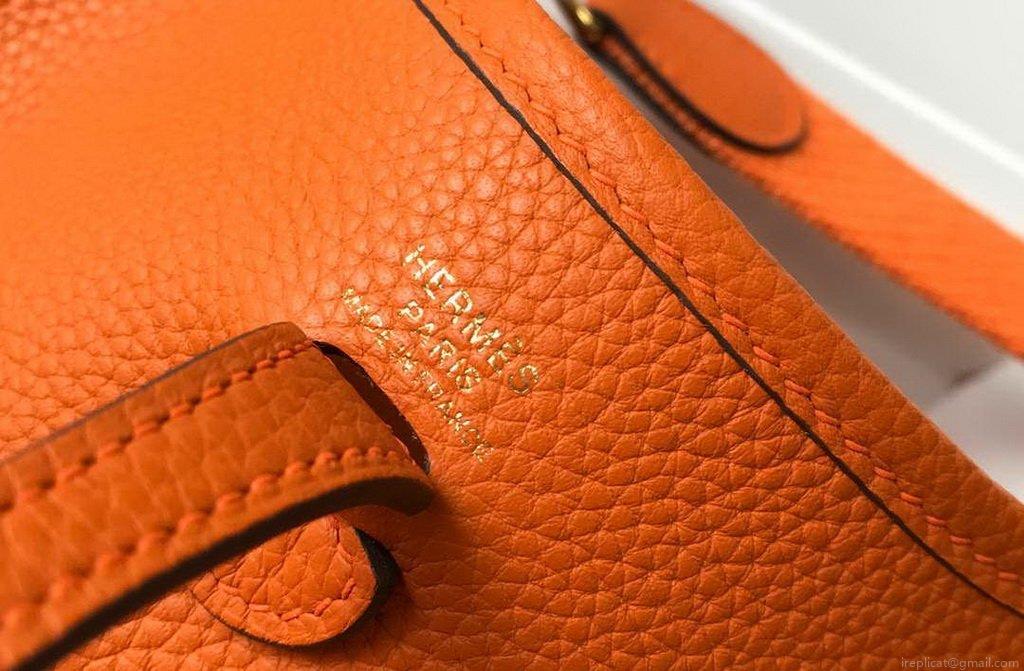 Hermes Evelyne Bag Designer Hermes Mini Crossbody Bag 20390 Gold Buckle Orange