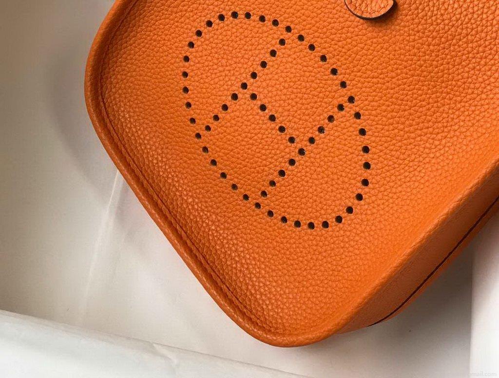 Hermes Evelyne Bag Designer Hermes Mini Crossbody Bag 20390 Gold Buckle Orange