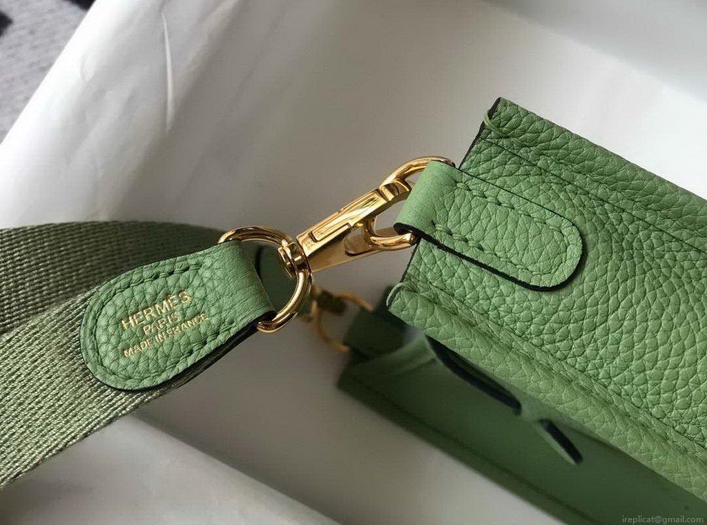 Hermes Evelyne Bag Designer Hermes Mini Crossbody Bag 20393 Gold Buckle Light Green