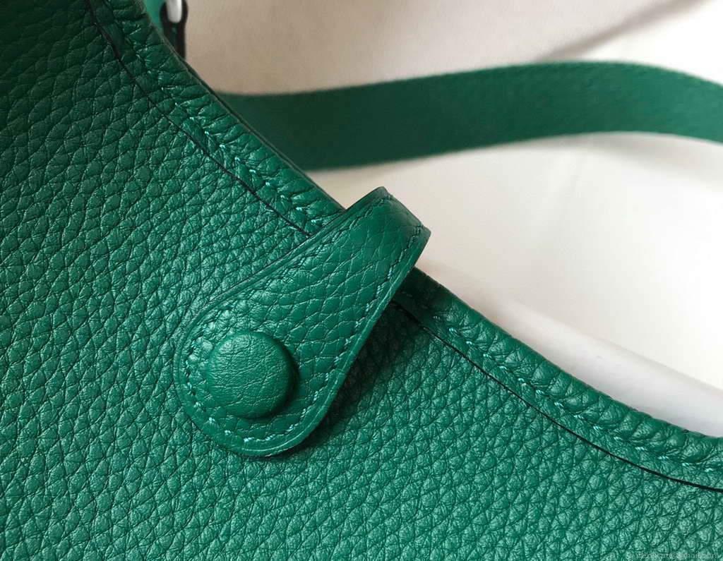 Hermes Evelyne Bag Hermes Mini Crossbody Bag 20404 Silver Buckle Dark Green