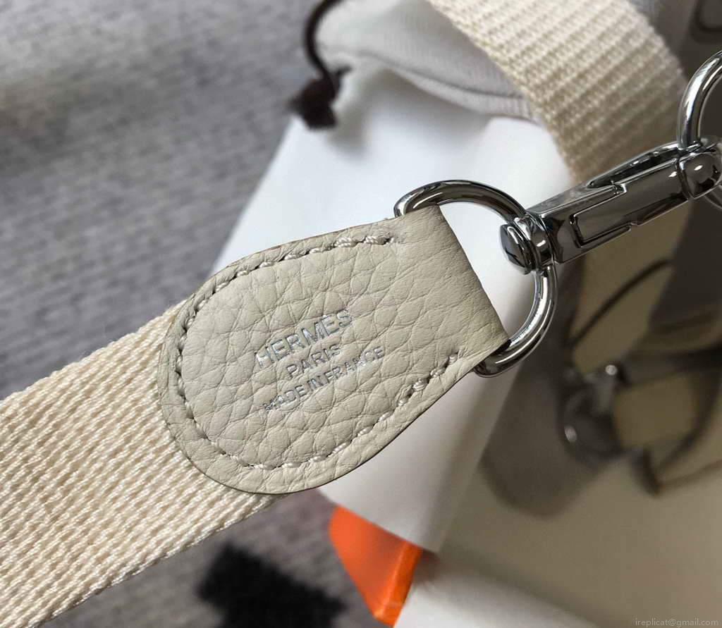 Hermes Evelyne Bag Hermes Mini Crossbody Bag 20406 Silver Buckle Beige