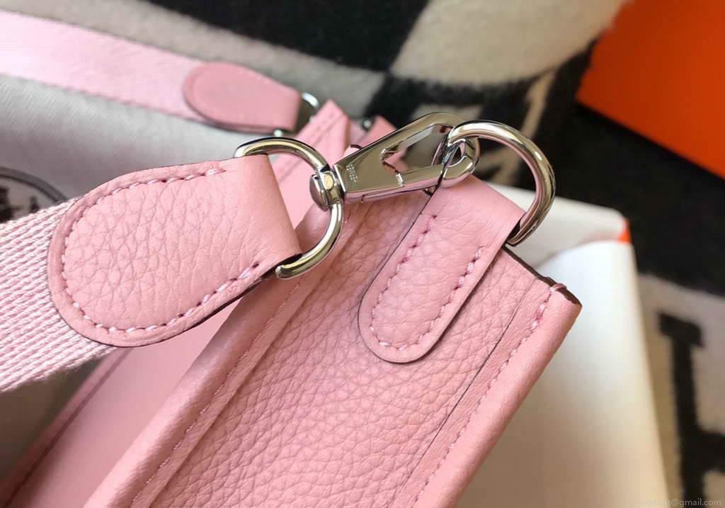 Hermes Evelyne Bag Hermes Mini Crossbody Bag 20407 Silver Buckle Pink