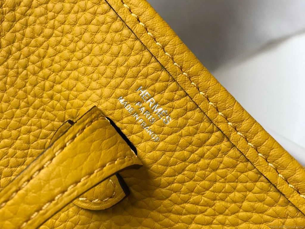 Hermes Evelyne Bag Hermes Mini Crossbody Bag 20408 Silver Buckle Yellow
