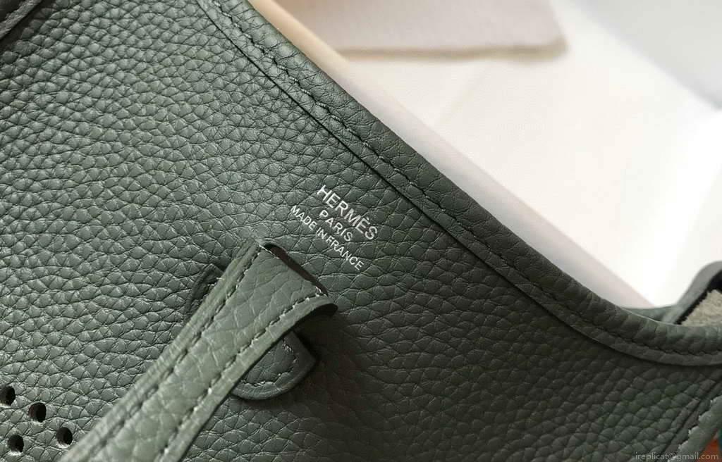 Hermes Evelyne Bag Hermes Mini Crossbody Bag 20412 Silver Buckle Dark Green