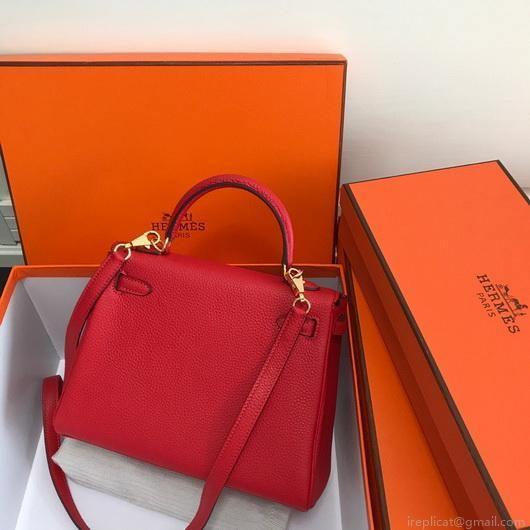 Hermes Kelly Danse 20307 Designer Tote Shoulder Strap Bag Red