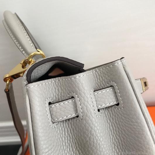 Hermes Kelly Danse 20308 Designer Tote Shoulder Strap Bag Gray