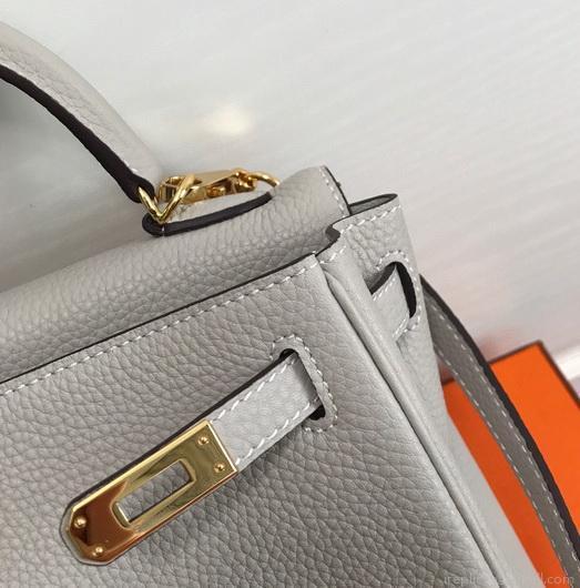 Hermes Kelly Danse 20308 Designer Tote Shoulder Strap Bag Gray