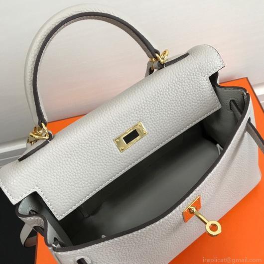 Hermes Kelly Danse 20308 Designer Tote Shoulder Strap Bag Gray