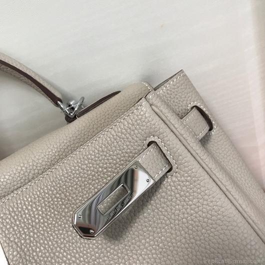 Hermes Kelly Danse 20308 Designer Tote Shoulder Strap Bag Gray