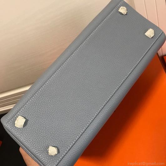 Hermes Kelly Danse 20309 Designer Tote Shoulder Strap Bag Lake Blue