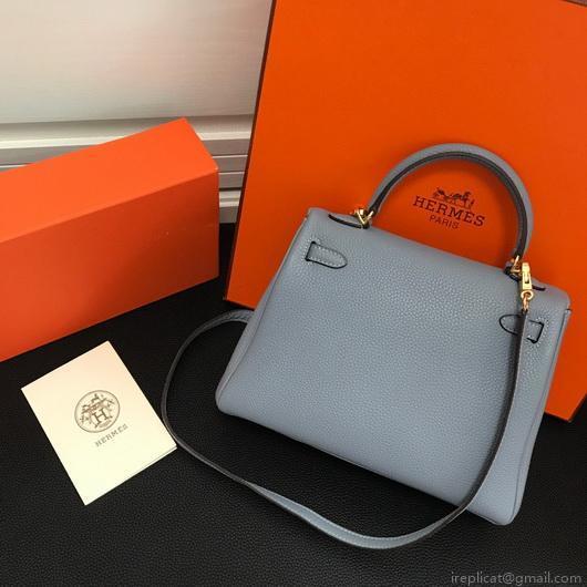 Hermes Kelly Danse 20309 Designer Tote Shoulder Strap Bag Lake Blue