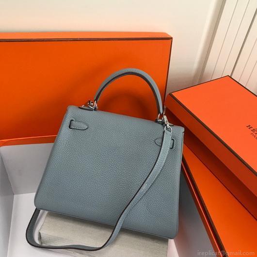 Hermes Kelly Danse 20309 Designer Tote Shoulder Strap Bag Lake Blue