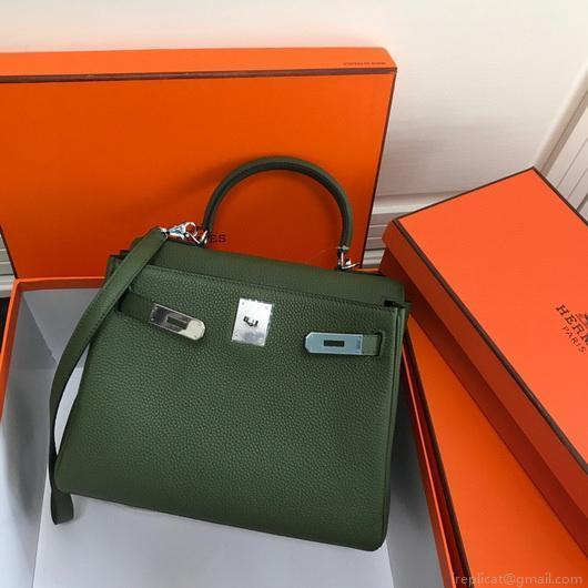 Hermes Kelly Danse 20311 Designer Tote Shoulder Strap Bag Green