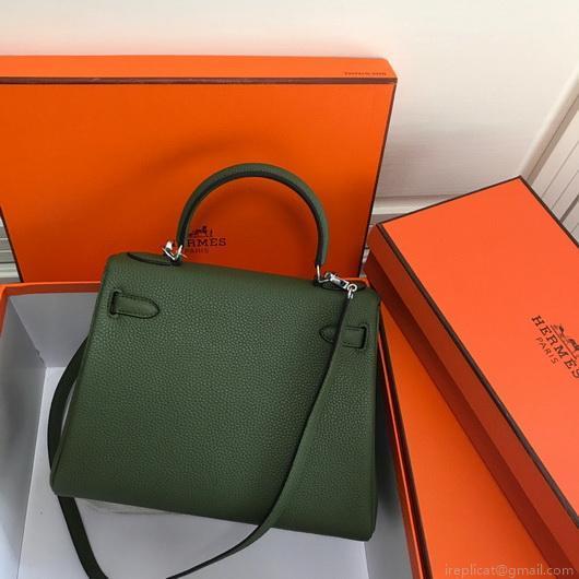 Hermes Kelly Danse 20311 Designer Tote Shoulder Strap Bag Green