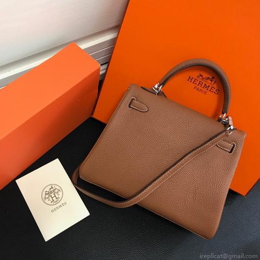Hermes Kelly Danse 20316 Designer Tote Shoulder Strap Bag Tan