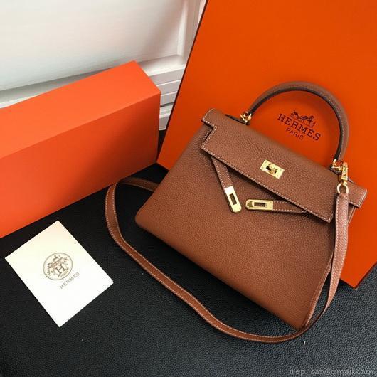 Hermes Kelly Danse 20316 Designer Tote Shoulder Strap Bag Tan