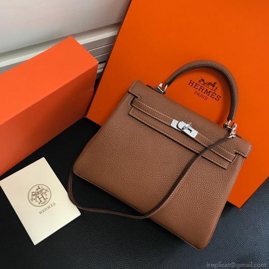 Hermes Kelly Danse 20316 Designer Tote Shoulder Strap Bag Tan