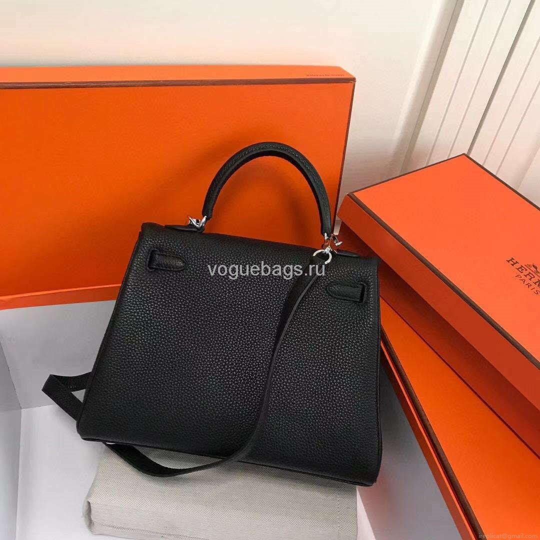 Hermes Kelly Danse 20318 Designer Tote Shoulder Strap Bag 28 32cm Black