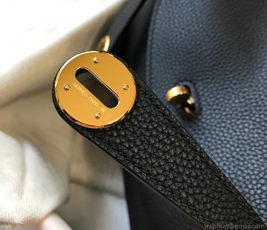 Hermes Lindy 26cm Designer Tote Shoulder Bags Black