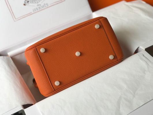 Hermes Lindy 26cm Designer Tote Shoulder Bags Orange Gold