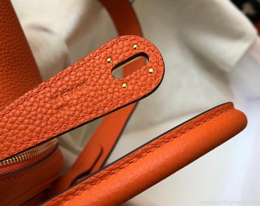 Hermes Lindy 26cm Designer Tote Shoulder Bags Orange Gold