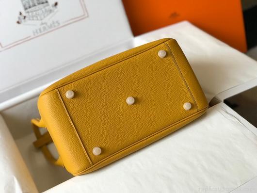 Hermes Lindy 26cm Designer Tote Shoulder Bags Yellow Gold