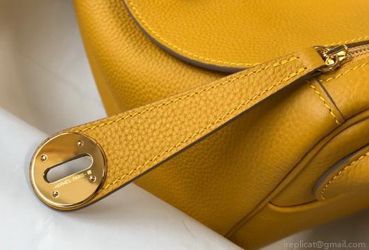 Hermes Lindy 26cm Designer Tote Shoulder Bags Yellow Gold