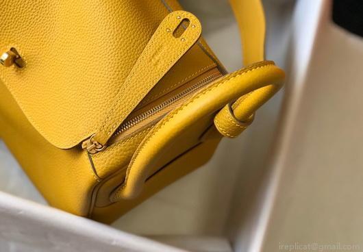 Hermes Lindy 26cm Designer Tote Shoulder Bags Yellow Gold