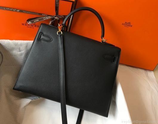 Hermes Sellier Kelly 28cm of Epsom Leather Bag 20330 Black