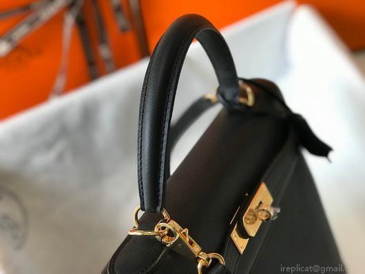 Hermes Sellier Kelly 28cm of Epsom Leather Bag 20330 Black
