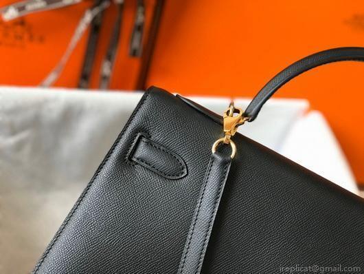 Hermes Sellier Kelly 28cm of Epsom Leather Bag 20330 Black