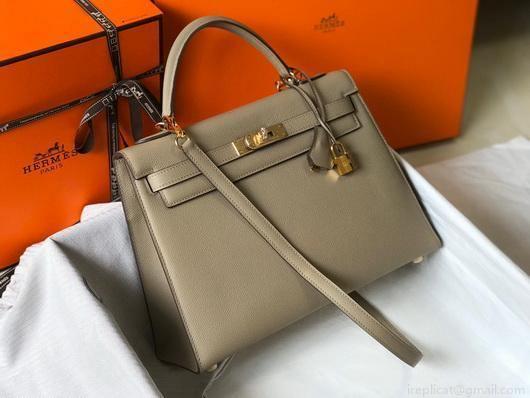 Hermes Sellier Kelly 28cm of Epsom Leather Bag 20331 Gray