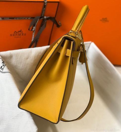Hermes Sellier Kelly 28cm of Epsom Leather Bag 20334 Yellow