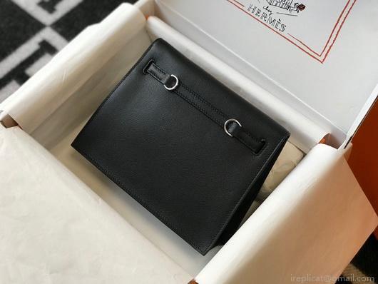 Hermes Kelly 22cm of Danse Leather Bag 20350 Black