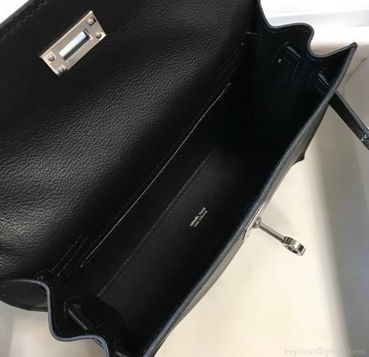 Hermes Kelly 22cm of Danse Leather Bag 20350 Black