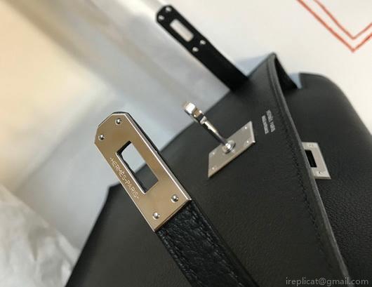 Hermes Kelly 22cm of Danse Leather Bag 20350 Black