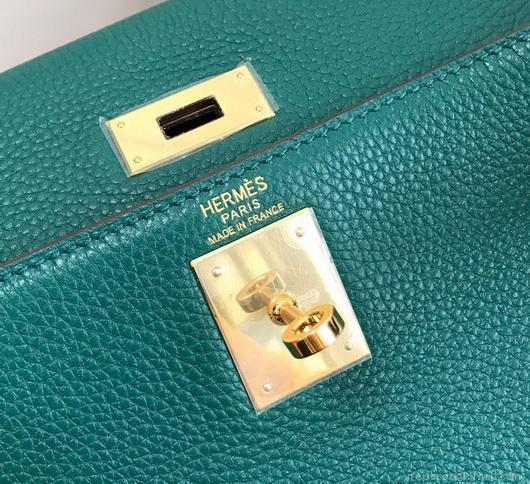 Hermes Kelly Danse 20312 Designer Tote Shoulder Strap Bag Dark Green