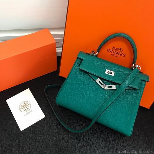 Hermes Kelly Danse 20312 Designer Tote Shoulder Strap Bag Dark Green