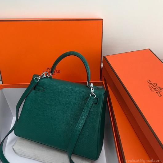 Hermes Kelly Danse 20312 Designer Tote Shoulder Strap Bag Dark Green