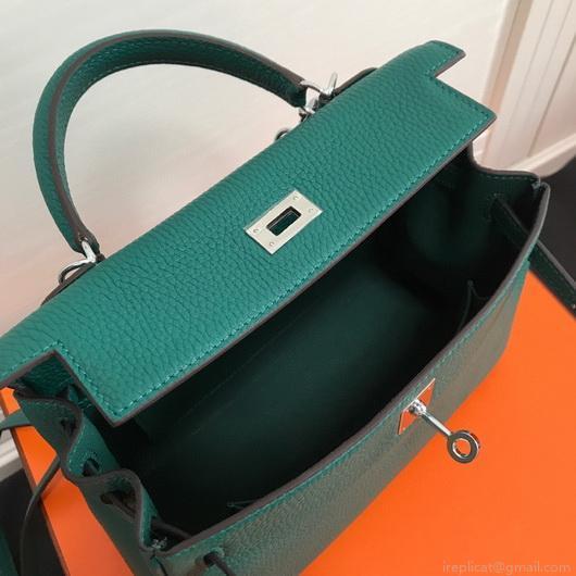 Hermes Kelly Danse 20312 Designer Tote Shoulder Strap Bag Dark Green