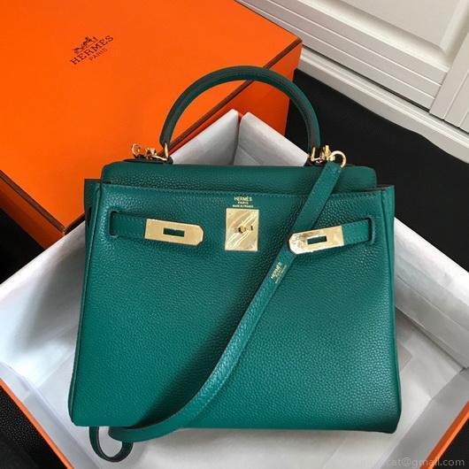 Hermes Kelly Danse 20312 Designer Tote Shoulder Strap Bag Dark Green