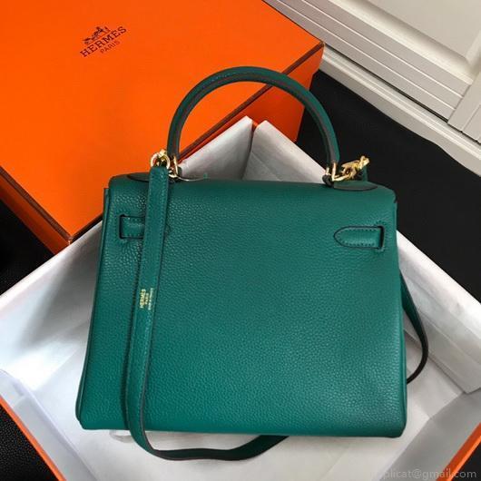Hermes Kelly Danse 20312 Designer Tote Shoulder Strap Bag Dark Green