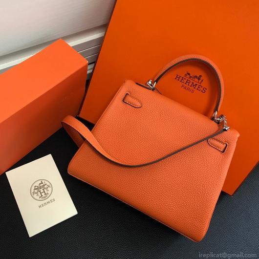 Hermes Kelly Danse 20313 Designer Tote Shoulder Strap Bag Orange