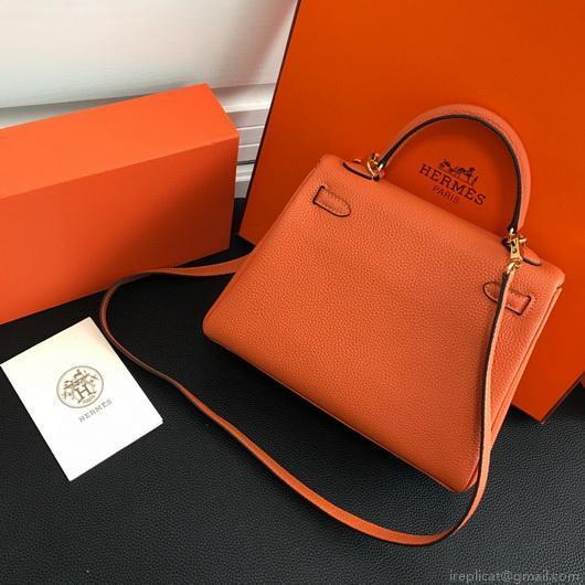 Hermes Kelly Danse 20313 Designer Tote Shoulder Strap Bag Orange