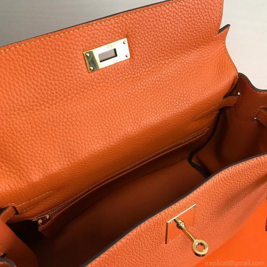Hermes Kelly Danse 20313 Designer Tote Shoulder Strap Bag Orange