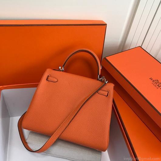 Hermes Kelly Danse 20313 Designer Tote Shoulder Strap Bag Orange