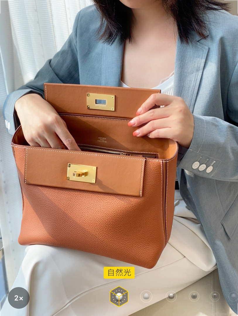 Hermes Mini 2424 Leather 21cm H230262 Brown