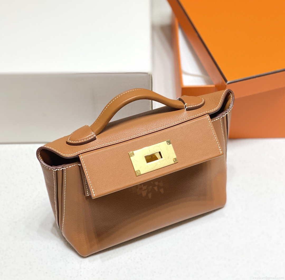 Hermes Mini 2424 Leather 21cm H230262 Brown